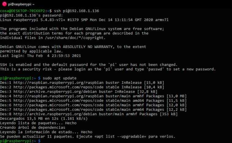 Les référentiels Microsoft apparaissent sur Raspberry Pi OS »Raspberry pour les débutants 1 Apt update con los repositorios de microsoft en Raspberry Pi OS