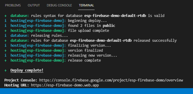 Premier test de déploiement de l'application Firebase