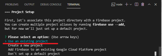Configuration du projet Firebase VS Code