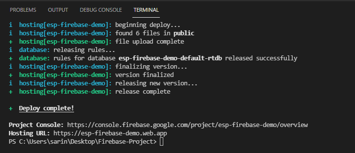 ESP32 ESP8266 Déployer l'application Web Firebase