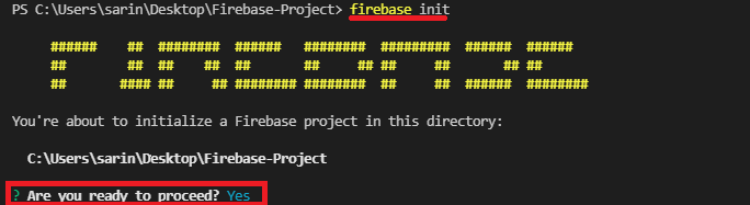 Connexion au compte Firebase autoriser Firebase CLI firebase init