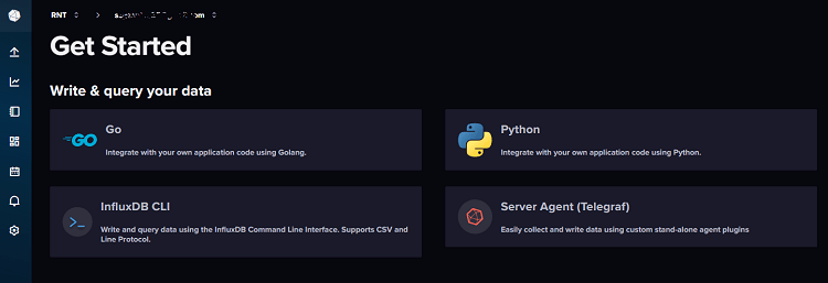 Tableau de bord de démarrage InfluxDB Cloud