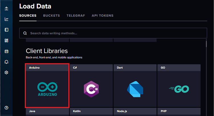 Client Arduino de chargement de données InfluxDB