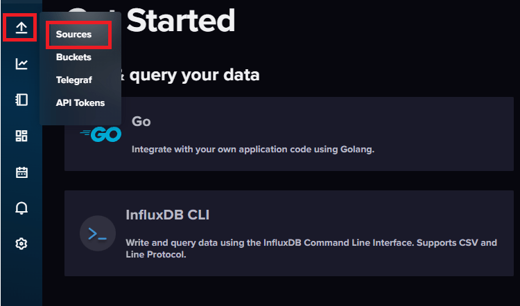 Sources cloud InfluxDB
