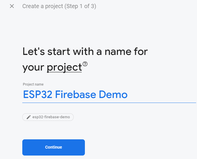 Configurer le projet Firebase pour ESP32 et ESP8266 Étape 1