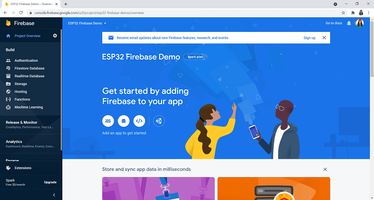 Configurer le projet Firebase pour ESP32 et ESP8266 Étape 4