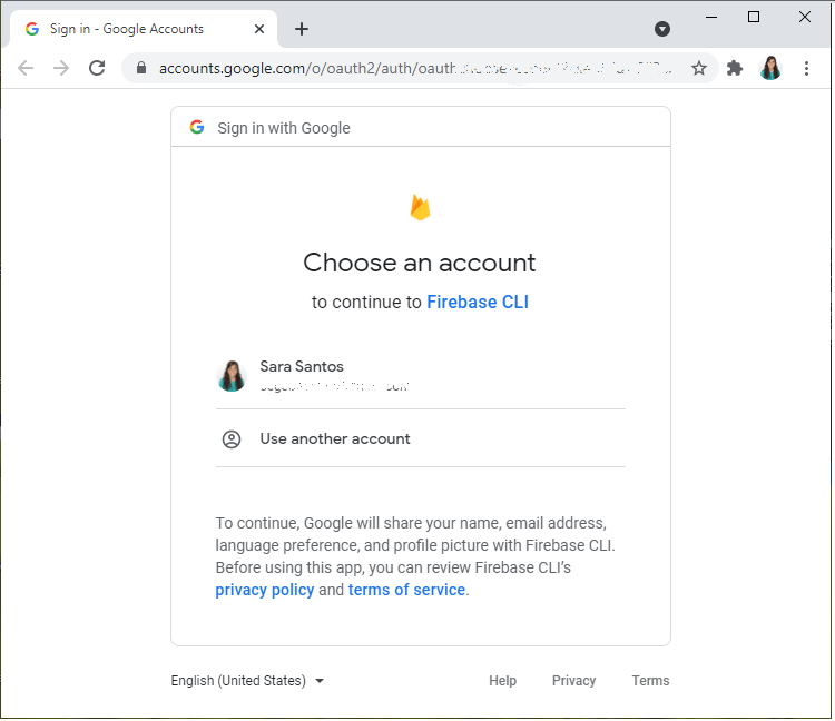 Se connecter au compte Firebase