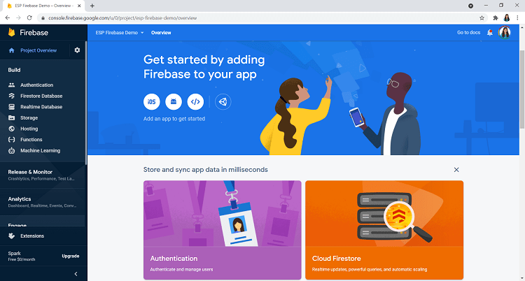Projet Firebase créé
