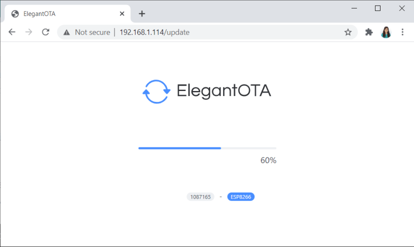 ESP8266 Mise à jour du nouveau firmware OTA élégant