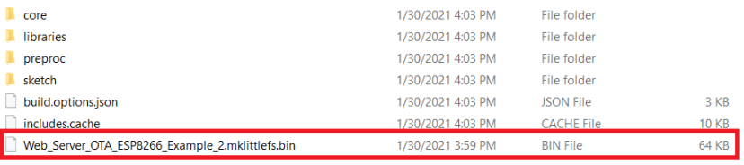 Fichier bin LittleFS ESP8266