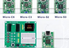Microflex MCU board with ESP32 and RP2040 microcontrollers