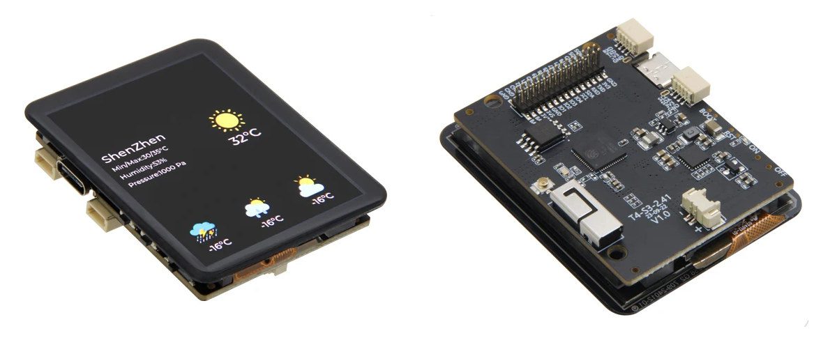 La carte LILYGO T4-S3 combine un écran tactile AMOLED de 2,41 pouces avec un microcontrôleur ESP32-S3R8