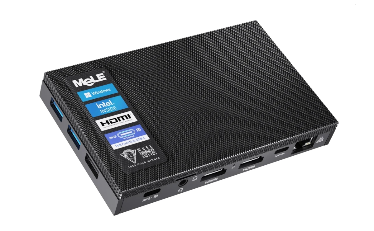 Le mini PC Intel N100 ultra fin et sans ventilateur MeLE Quieter4C prend en charge jusqu'à trois écrans
