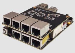 EXT-2.5GE-RK3588-RT est une carte d'extension Ethernet quadruple 2,5GbE pour ROC-RK3588-RT SBC