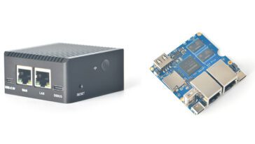 NanoPi R2S Plus double GbE SBC et routeur reçoivent 32 Go de flash, port de débogage USB-C, prise M.2 pour WiFi