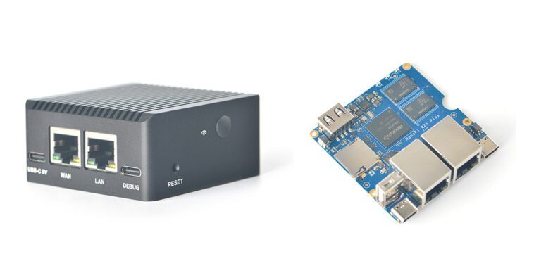 NanoPi R2S Plus double GbE SBC et routeur reçoivent 32 Go de flash, port de débogage USB-C, prise M.2 pour WiFi 1 NanoPi R2S Plus double GbE SBC et routeur reçoivent 32 Go de flash, port de débogage USB-C, prise M.2 pour WiFi