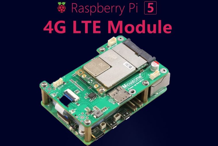Le module Mcuzone MP4GM 4G LTE PCIe pour Raspberry Pi 5 ajoute également trois interfaces USB 2.0 1 Pi5 PCIE 4G LTE Module with USB