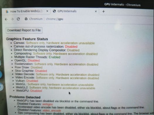 Le GPU Chrome WebGL n'est pas pris en charge Le GPU Chrome WebGL n'est pas pris en charge