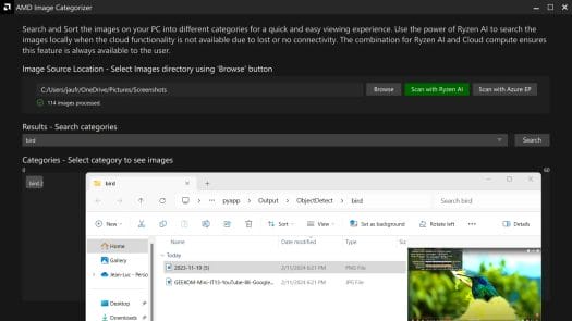 Tri d'images du moteur AI AMD Ryzen 7940HS Tri d'images du moteur AI AMD Ryzen 7940HS