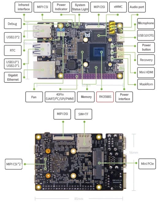 LubanCat – ordinateur à 4 cartes, carte de développement Rockchip RK3588S