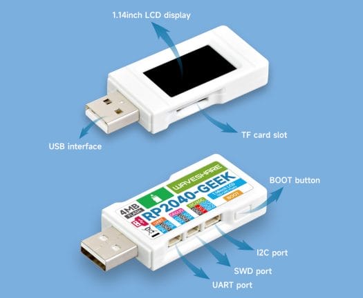 Carte de développement de dongle USB Raspberry Pi RP2040