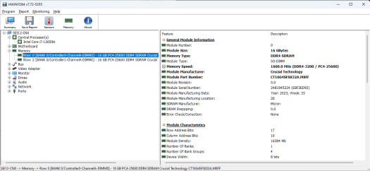 Mémoire Beelink SEi12 i7-12650H DDR4-3200 Mémoire Beelink SEi12 i7-12650H DDR4-3200