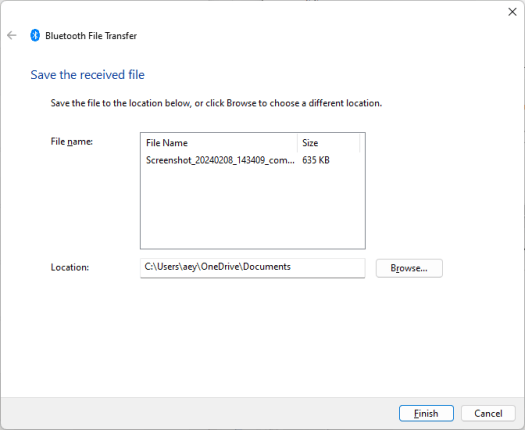 Fichier reçu par Bluetooth Fichier reçu par Bluetooth