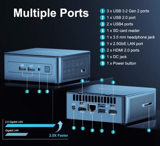 Spécifications du Mini IT13 de la marque GEEKOM Spécifications du Mini IT13 de la marque GEEKOM