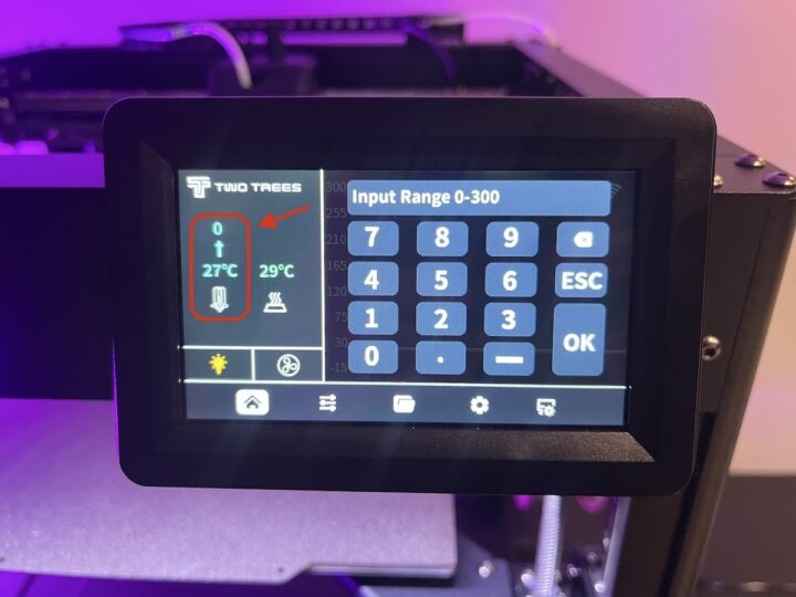 L'imprimante 3D Two Trees SK1 ajuste la température de la buse L'imprimante 3D Two Trees SK1 ajuste la température de la buse