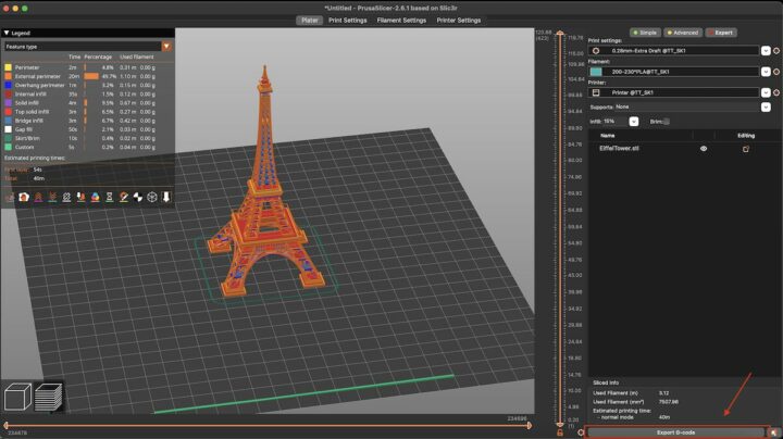 PrusaSlicer Exporter le code G PrusaSlicer Exporter le code G