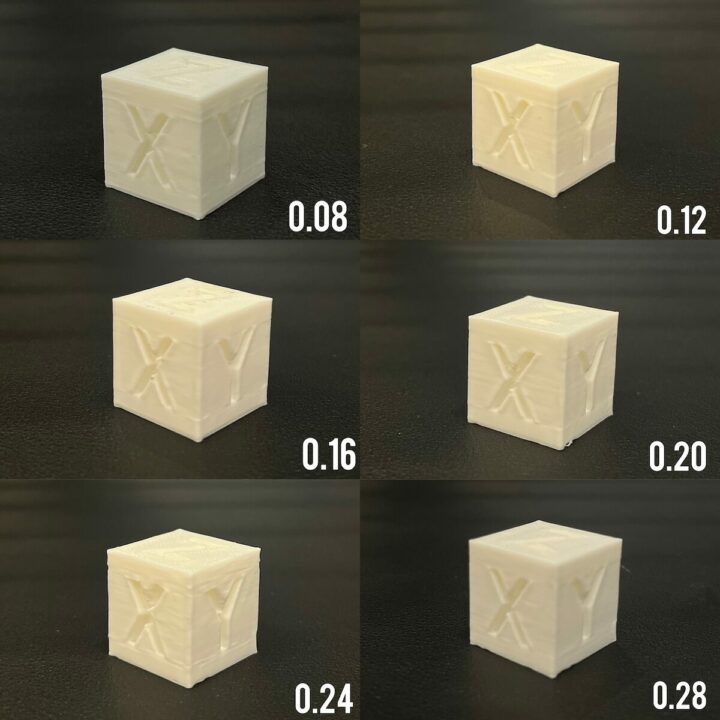 Résolutions d'impression de test de couche d'imprimante 3D TwoTrees SK1 Résolutions d'impression de test de couche d'imprimante 3D TwoTrees SK1