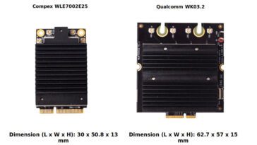 Compex WLE7002E25 vs Qualcomm WK03.2 WiFi 7 mini PCIe module