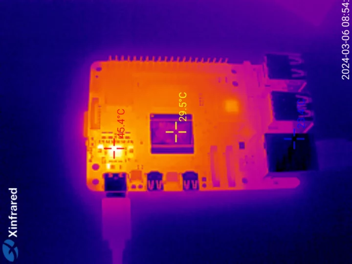 Image thermique du Raspberry Pi 5 inactive