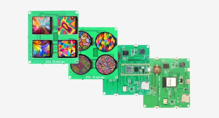 Carte d'affichage quadruple Raspberry Pi Pico ESP32-S3 Carte d'affichage quadruple Raspberry Pi Pico ESP32-S3