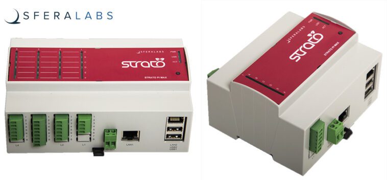 Les contrôleurs industriels sur rail DIN Sfera Labs Strato Pi Max sont construits autour du module Raspberry Pi CM4 ou Zymbit SCM 1 Sferalabs Strato Pi Max XL & Pi Max XS
