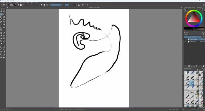Test du stylo numérique Krita Test du stylo numérique Krita