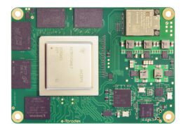 Le SoM Toradex Aquila AM69 est doté d'un SoC AI Cortex-A72 octa-core TI AM69A et d'un connecteur carte à carte robuste à 400 broches.