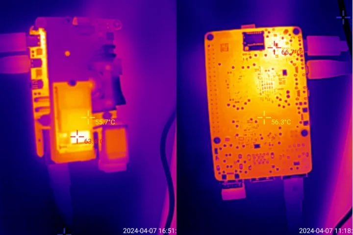 Image thermique Waveshare M.2 PCIe HAT Raspberry Pi 5 Image thermique Waveshare M.2 PCIe HAT Raspberry Pi 5
