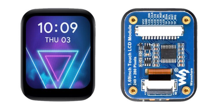 Le module LCD tactile IPS Waveshare de 1,69 pouces fonctionne avec Raspberry Pi, Arduino, ESP32, STM32 et d'autres plates-formes. 1 Waveshare 1.69-inch Round IPS LCD Display Module with Touch Panel
