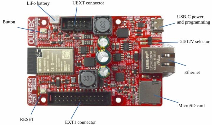 Interfaces de carte esp32 poe2