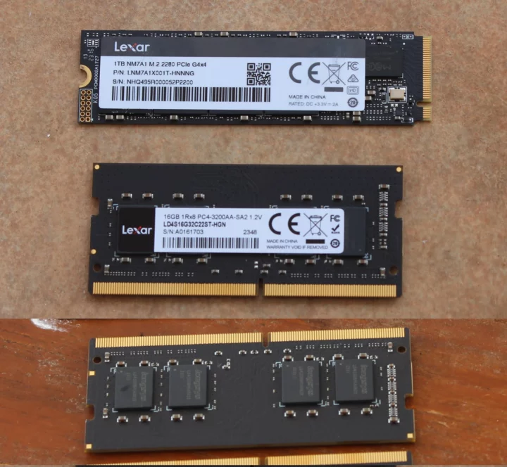 Lexar NM7A1 M.2 NVMe SSD Lexar 16 Go-DDR4 3200
