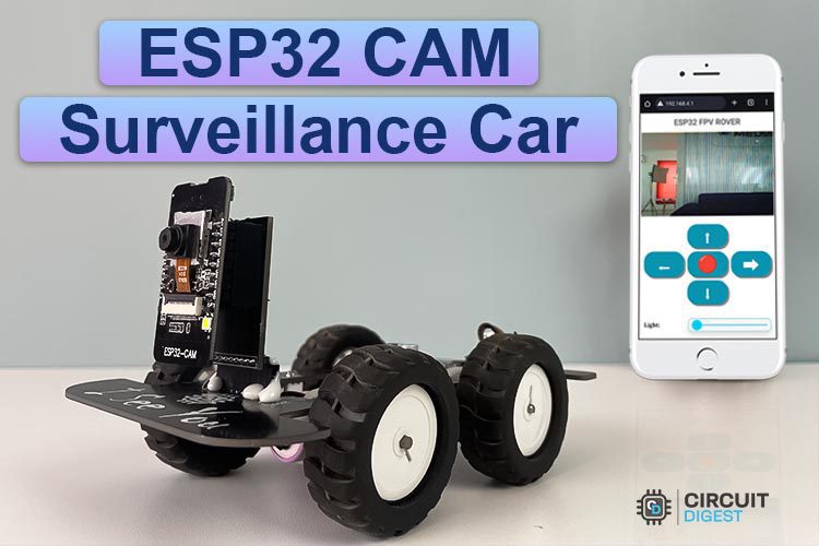 Voiture robotisée de surveillance contrôlée par WiFi avec le module ESP32-CAM. 1 ESP32 Cam Surveillance Car