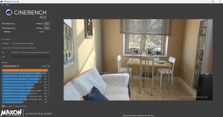 Référence GEEKOM XT12 Pro Cinebench R23 Référence GEEKOM XT12 Pro Cinebench R23