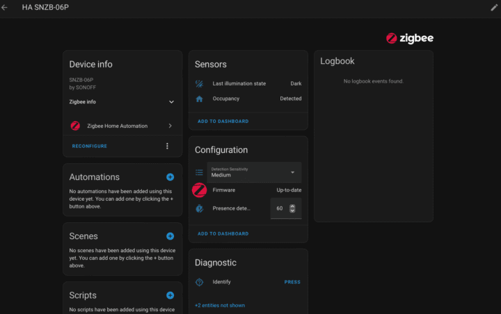 Sonoff SNZB 06P ZHA Sonoff SNZB-06P ZHA