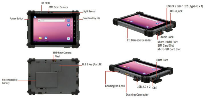 Spécifications de la tablette robuste AAEON RTC 1010RK Spécifications de la tablette robuste AAEON RTC 1010RK