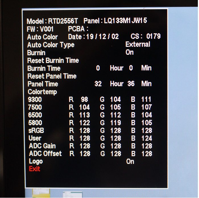 Menu OSD CrowVi RTD2556T