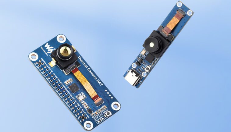 Module de caméra d'imagerie thermique Waveshare - Modèle Raspberry Pi HAT ou USB-C, résolution 80x62, options double FOV (45°/90°) 1 Waveshare Thermal 90 USB and Thermal 90 Camera HAT