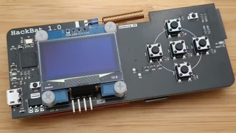 HackBat - Matériel open source DIY Flipper Zero fonctionnalités alternatives MCU Raspberry Pi RP2040, module WiFi ESP8266, émetteur-récepteur RF... 1 HackBat DIY open source pentesting device