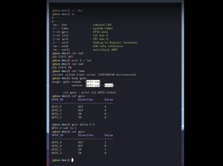 Contrôle GPIO du terminal Raspberry Pi RP2040 Contrôle GPIO du terminal Raspberry Pi RP2040