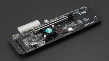 ADT-Link UT3G USB to PCIe Adapter converts USB4 to PCIe x16 with 40 Gbps bandwidth, supporting USB4, TB 3/4, with ASM2464PD controller.